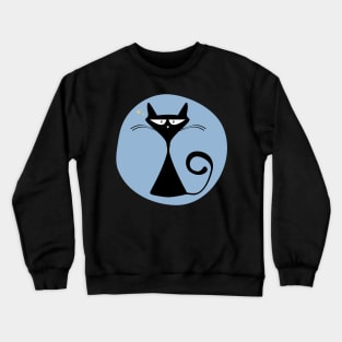 Retro Mid Century Modern Atomic Funny Black Cat Mom Gift Crewneck Sweatshirt